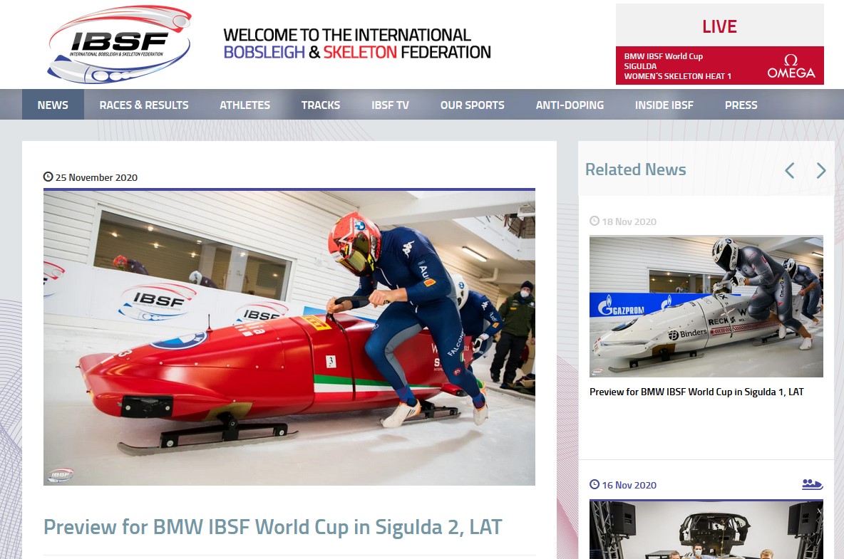 oppa del Mondo skeleton e bob su Sportitalia