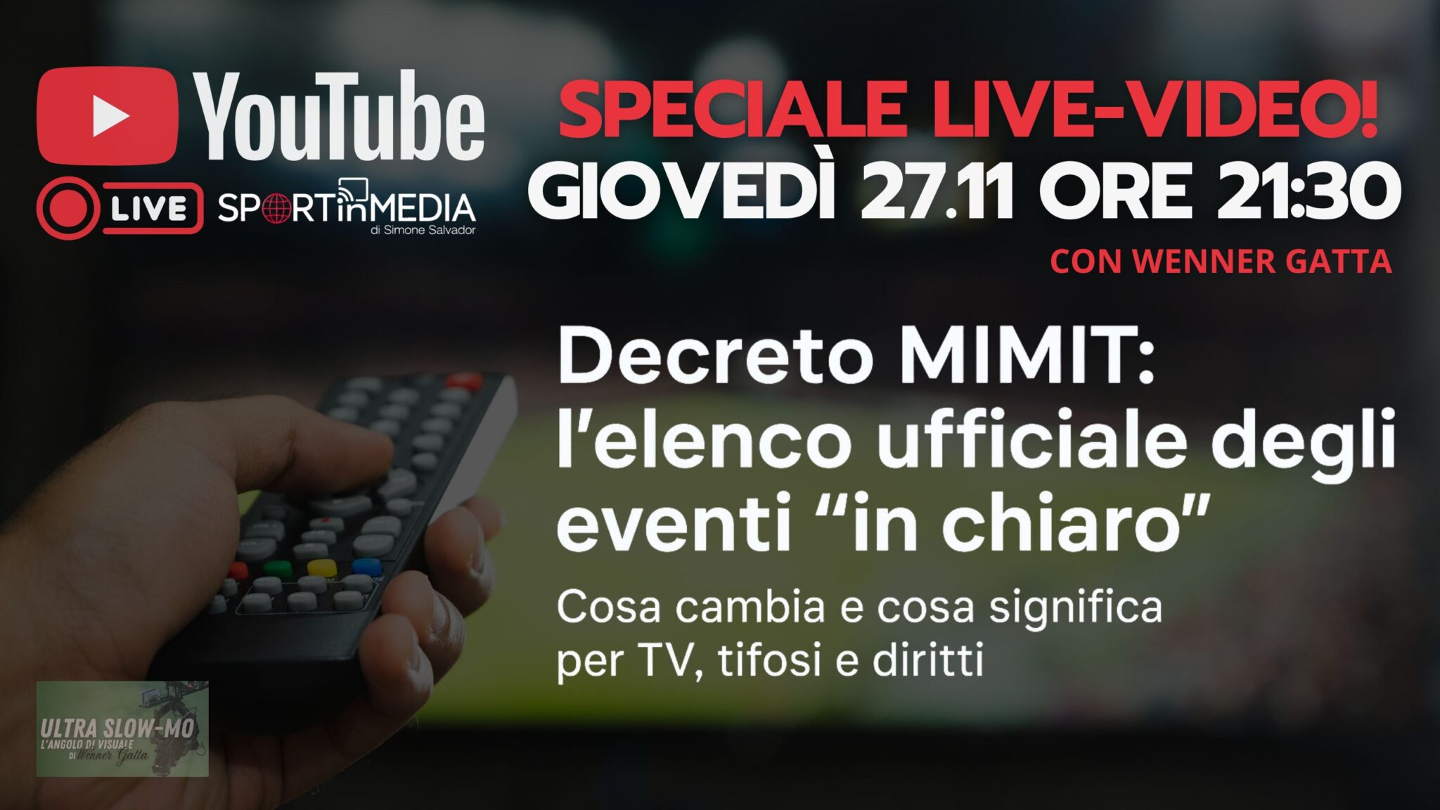 Nuova lista eventi sportivi in chiaro 2025-2026