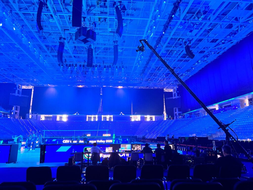 Jimmy jib Super Plus con braccio da 9,1 metri nella Inalpi Arena di Torino