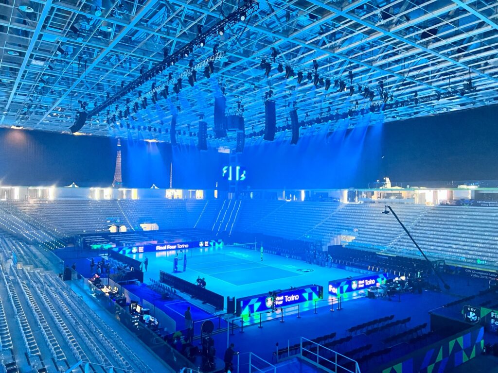 Backstage produzione TV CEV Champions League Final Four volley Torino 2026