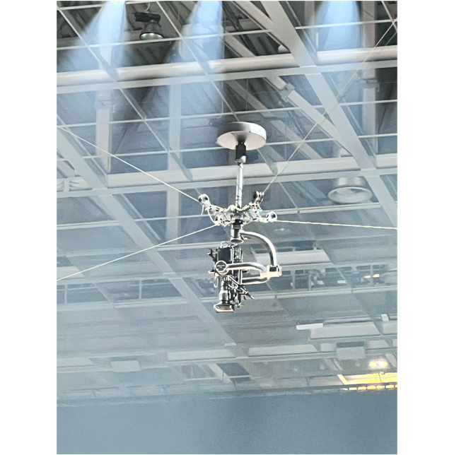 Robycam sospesa sopra il campo della Final Four di volley a Torino