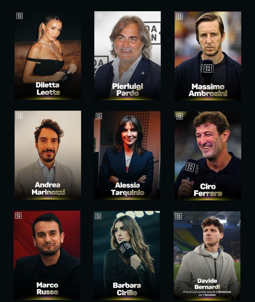 telecronisti opinionisti DAZN Mondiali 2026_SPORTinMEDIA_1