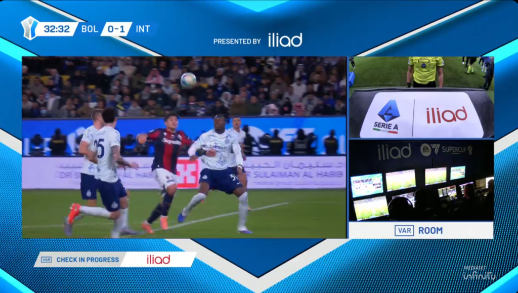 Tri-box della revisione arbitrale VAR in Serie A