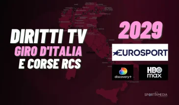 Giro e corse RCS diritti Tv fino 2029 Eurosport Discovery