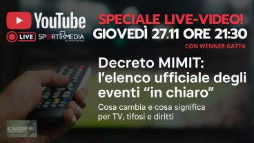 eventi in chiaro per legge tv decreto mimit